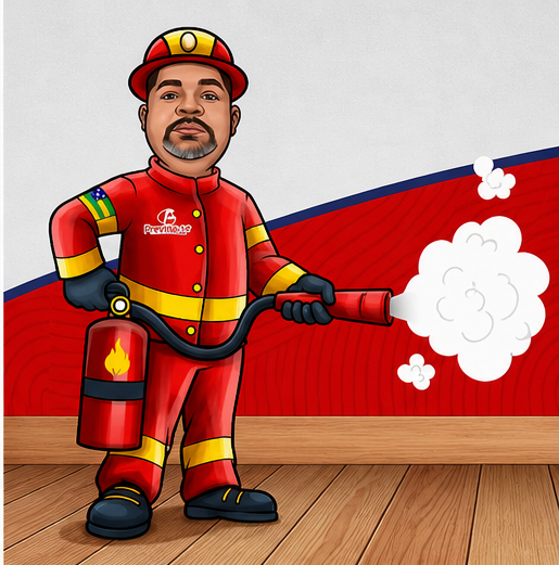 Mascote Bombeiro Previna-se